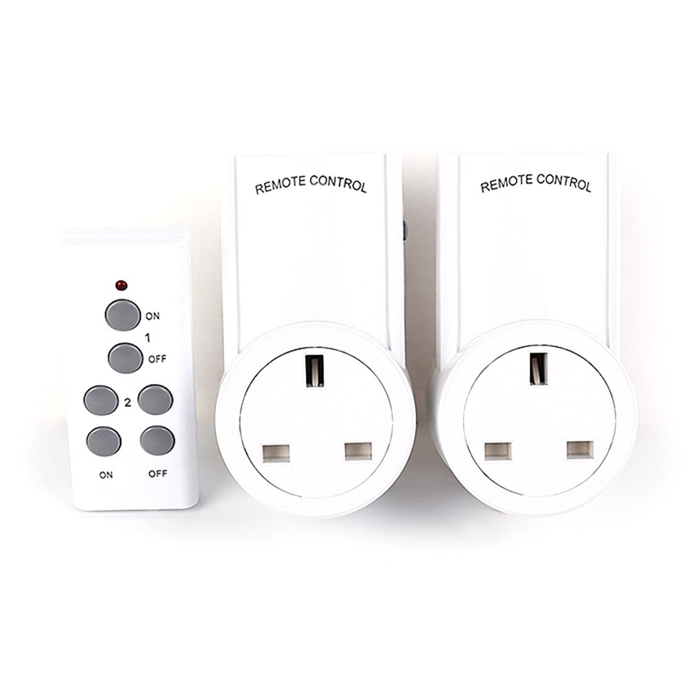 230V 10A Remote Control Socket Convenient Wireless Power Socket House Power Outlet Light Wattmeter Energy Meter EU Plug: 1 remoter 2 socket