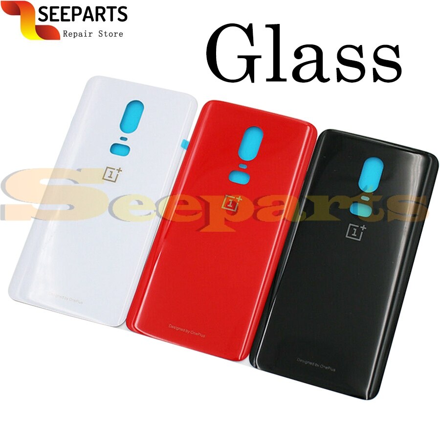 6.28"Glass For One Plus 6 Back Battery Cover Door Rear Glass For oneplus 6t battery cover for oneplus 6 battery cover With Glue