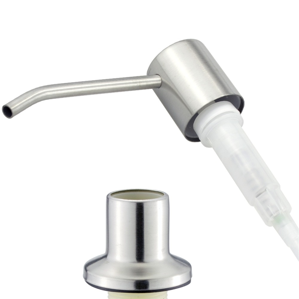 Stainless Steel Kitchen Sink Liquid Dish Soap Dispenser Brushed Finish 17 OZ Bottle /3.15 Inch Threaded Tube