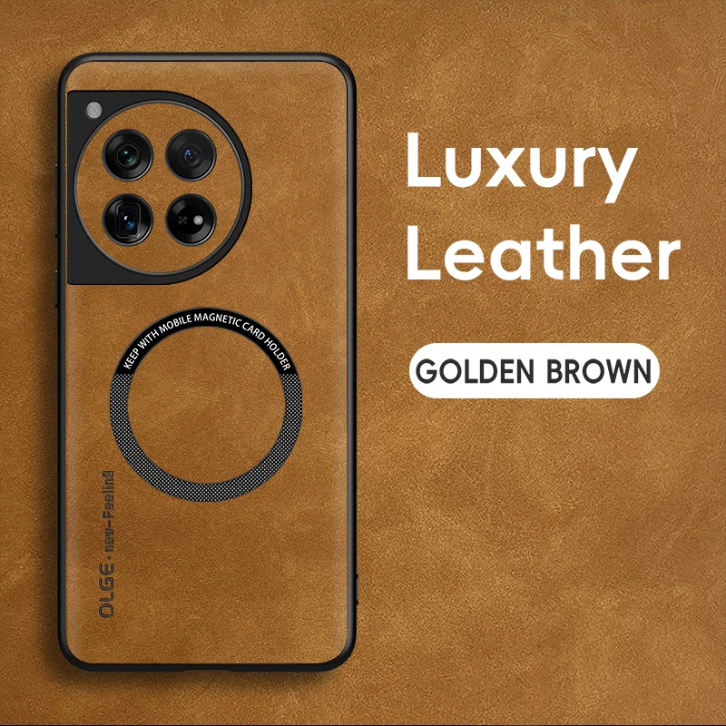 Magnetic Retro Leather Soft Case For OnePlus 12 11 13 OnePlus12 OnePlus11 5G Wireless Charging Phone Case Cover: Leather / Brown