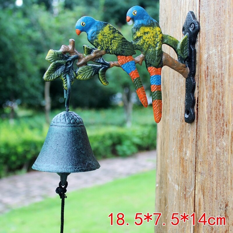 nordisch Land retro doppel konfrontiert tür platte gusseisen türklingel Hand glocke, Rustikalen Gusseisen Türklingel Sonnenblume bilden