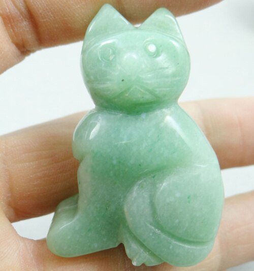 Natural stone Quartz crystal Turquoises Chalcedony Cat pendant for diy jewelry Making necklace Accessories1Pcs: NO.6