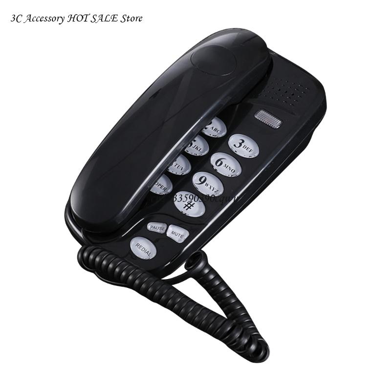 KXT-580 Big Button Corded Phone Telephones Landline Phone with Call Light Redial Support Wall Mount or Desk Phone: black