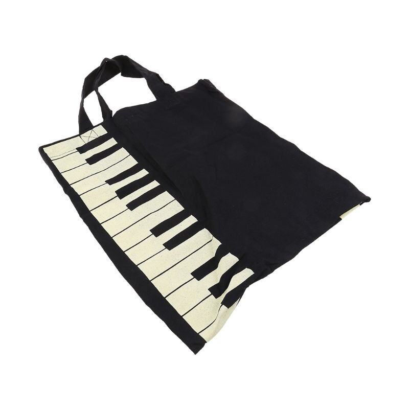 Black Piano Keys Music Handbag Tote Bag Shopping Bag Handbag Q0KE