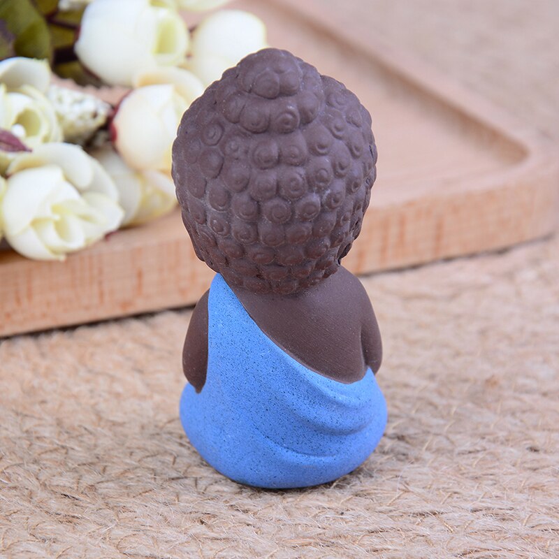 1Pcs Boeddhisme Kleine Standbeelden Little Meditatie Monnik Miniatuur Craft Boeddhabeelden Klei Mini Chinese Boeddhisme Zen Monniken