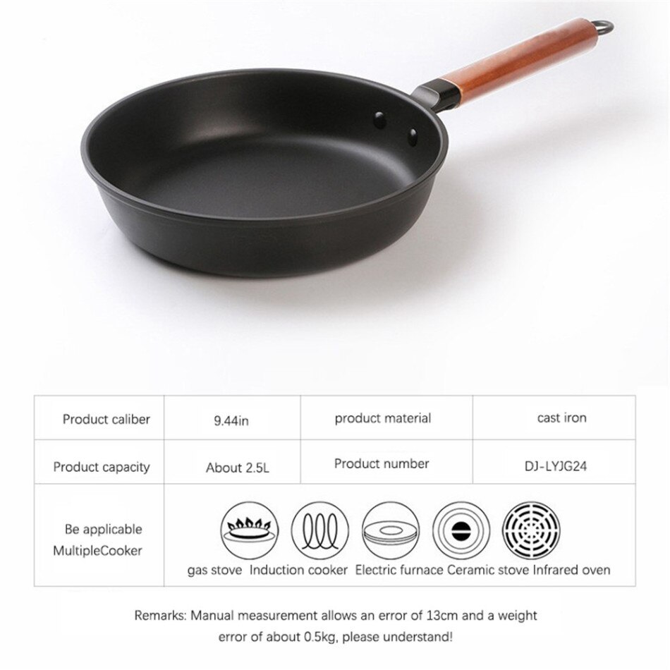 24cm non stick pan Frying Pan Non-stick Cast Iron Pan Multi-function Wok Pans Kitchen Tools Accessories