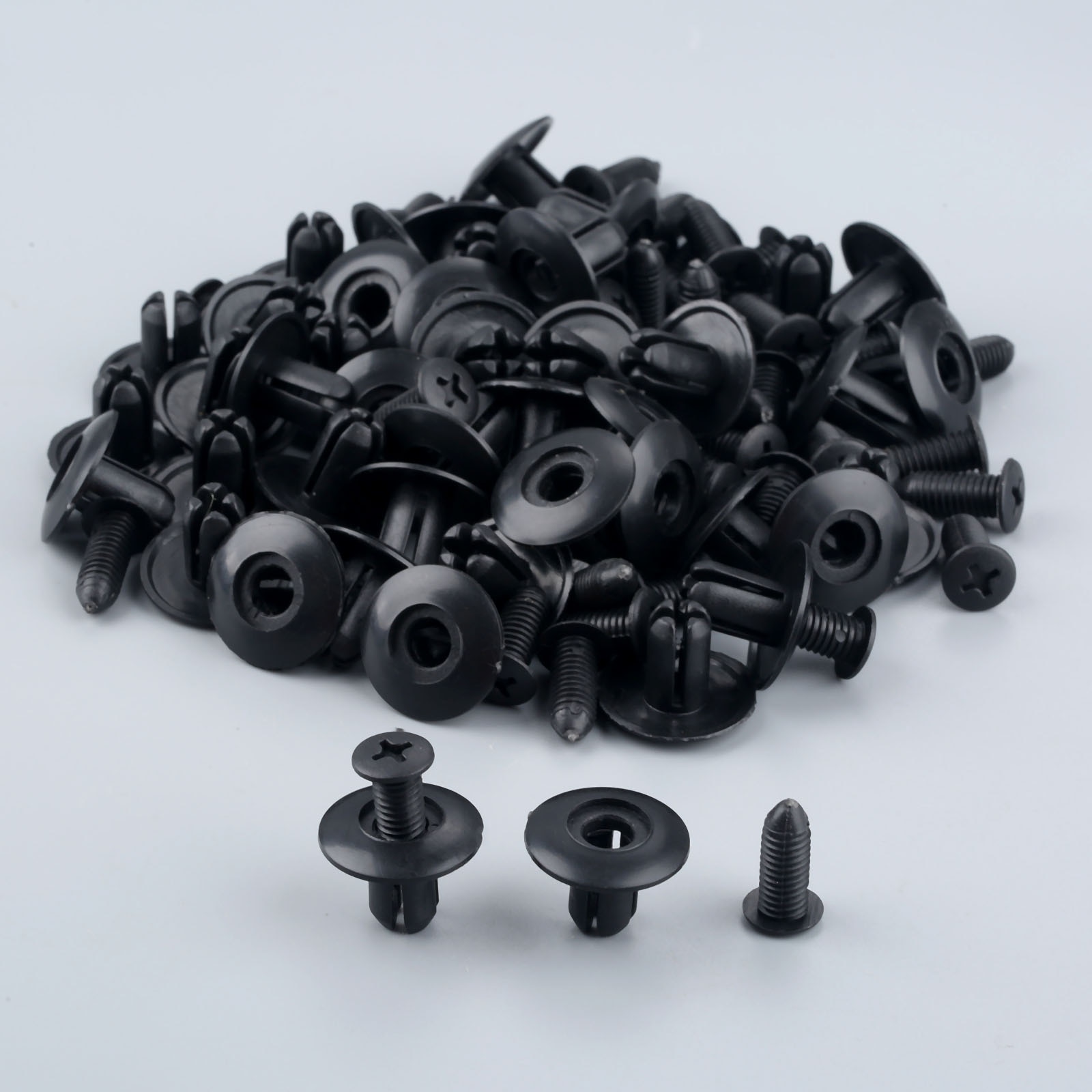 50Pcs/set 8mm Hole Door Rivet Plastic Clip Fasteners Black Rivet Fasteners Auto Fasteners For Cars C20 Plastic Rivets
