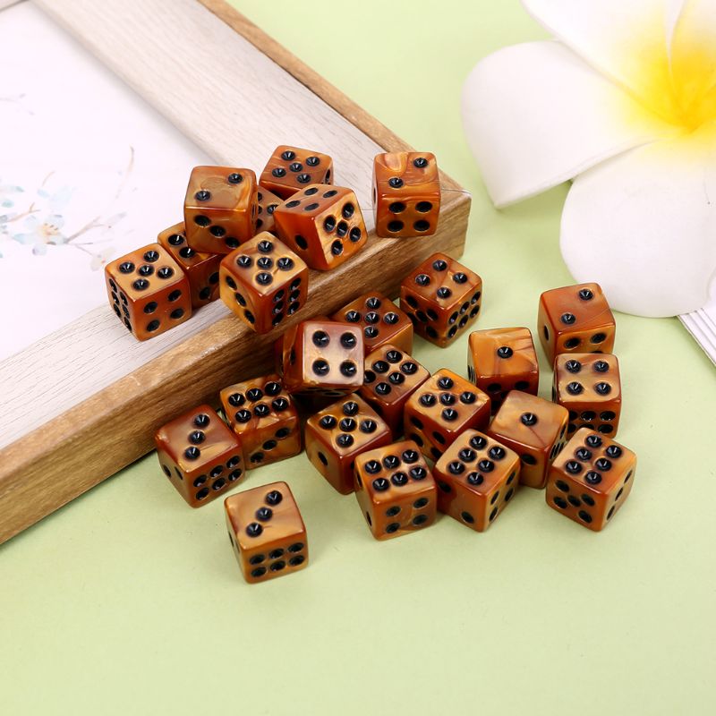 25 stuks/set speldobbelstenen nummer 12 vierkante streep dobbelstenen party club games liefhebber voor d & d dungeon desktop tafelspellen
