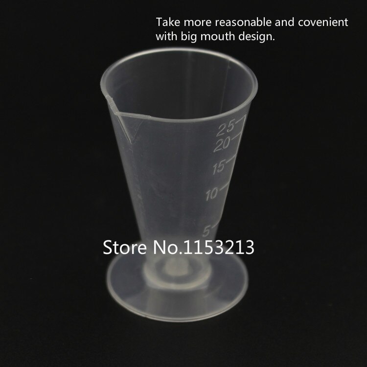 5 pcs/lot 25ml Capacity Clear graduated plastic Conica Measuring cup PP cylinder Plastic Beaker of Laboratory supplies