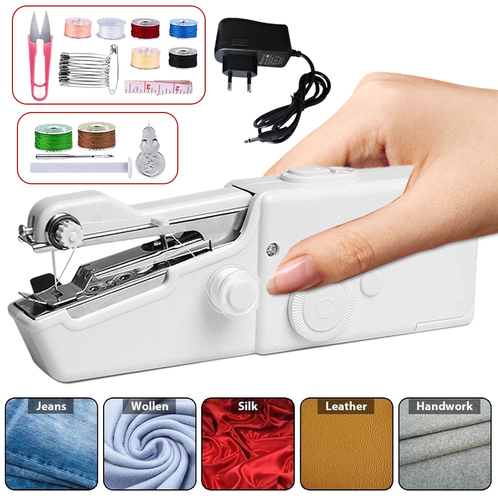 Draagbare Mini Hand Naaimachine Elektrische Steek Handwerken Set Huishoudelijke Handheld Naaimachine Voor Diy Kleding Stitchin