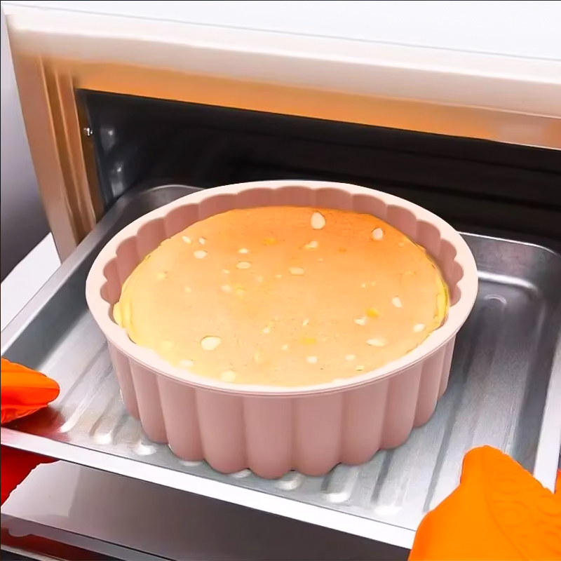 Fais du multifunktionell silikon kakform återanvändbar nonstick rund form för gör-det-själv-bakning desserter och mousse kaktillbehör