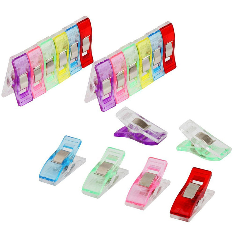 250 PCS Colorful Sewing Craft Quilt Binding Plastic Clips Clamps Pack table Office clip storage supplies #4M13