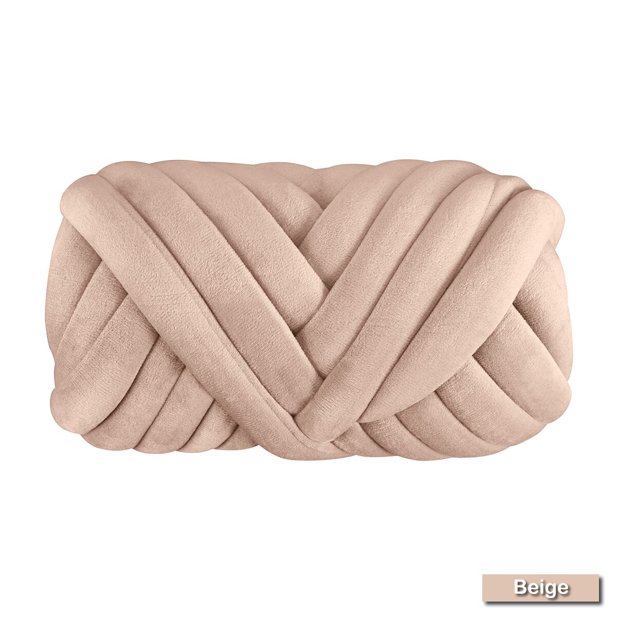 500g/ ball håndstrikket vevd tråd tykt kurvteppe tepper garn fløyel tykt garn gjør-det-selv super klumpete væpne håndstrikketeppe: beige