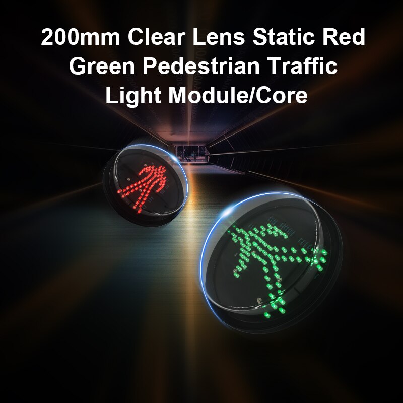 8 pulgadas rojo verde peatonal semáforo led núcleo para cruce de cebra