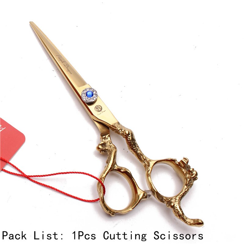 5.5" 440C Gold Hair Scissors Straight Shears Thinning Shears Dragon Handle Hairdressing Scissors Z9003: Z9003 Jin C 5.5N