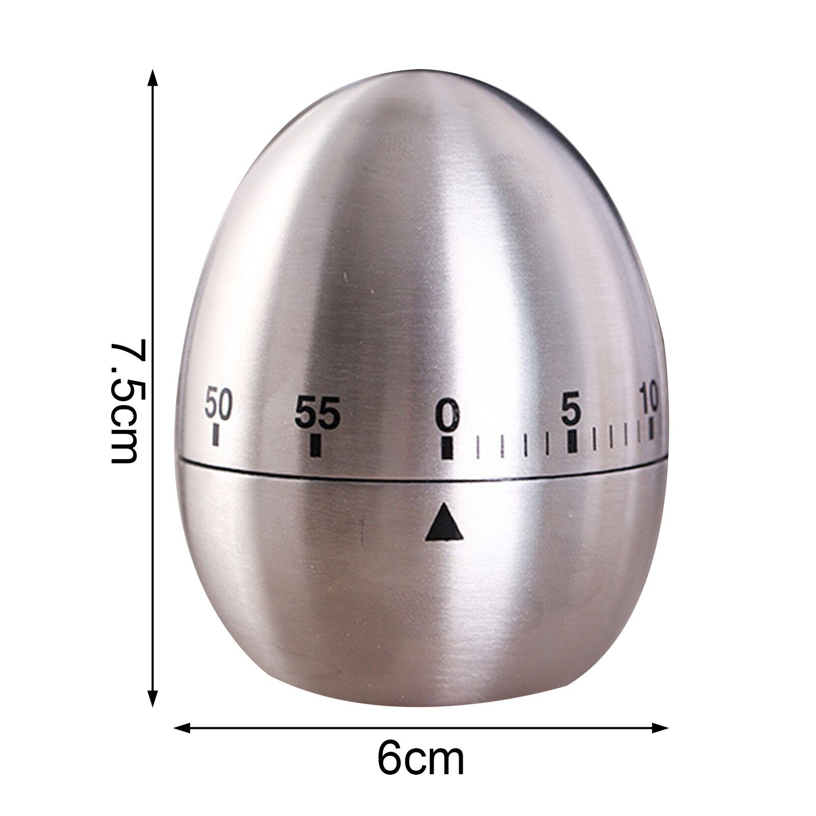 Egg Timer Lovely Egg-shaped Mechanical Clear Sound Kitchen Reminder Stainless Steel Mechanically Driven Timer