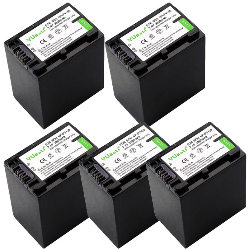 5PCS/LOT bateria NPFV100 NP-FV100 NP FV100 Battery Batteries for Sony NP-FV30 NP-FV50 NP-FV70 SX83E SX63E