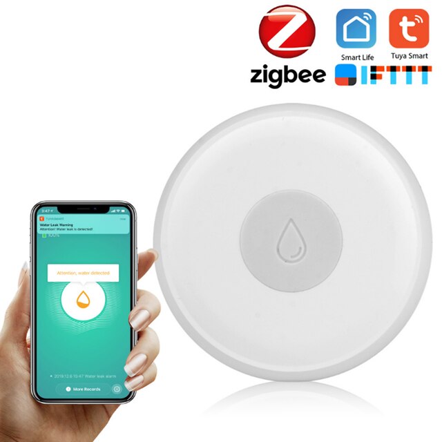 Smart Life App Control DIY Tuya Zigbee Gateway Zigbee Home Bridge Hub With Alex Voice Control: water leakage