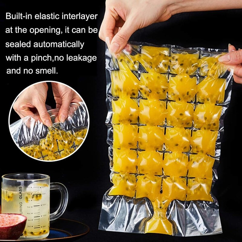 100Pcs 2400 Ice Cubes Disposable Ice-Making Bags Ice Cube Tray Mold Ice Mould Summer DIY Drinking Tool Cooler Bags