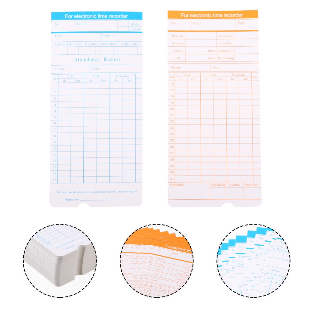 1 set of Practical Durable Useful Clock Paper Attendance Recorder Time Card