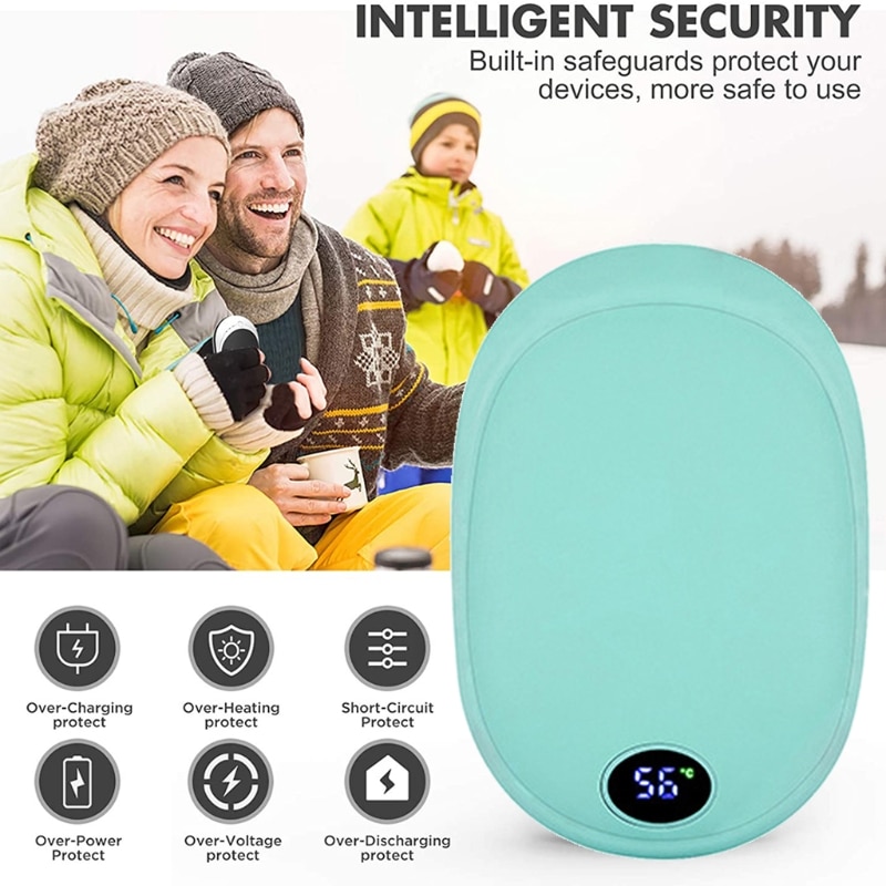 2 In 1 USB Heater Rechargeable Electric Warmer Quick Hand Warmer Heat Heater Light Safety Pocket Mobile Power 10000 mAh