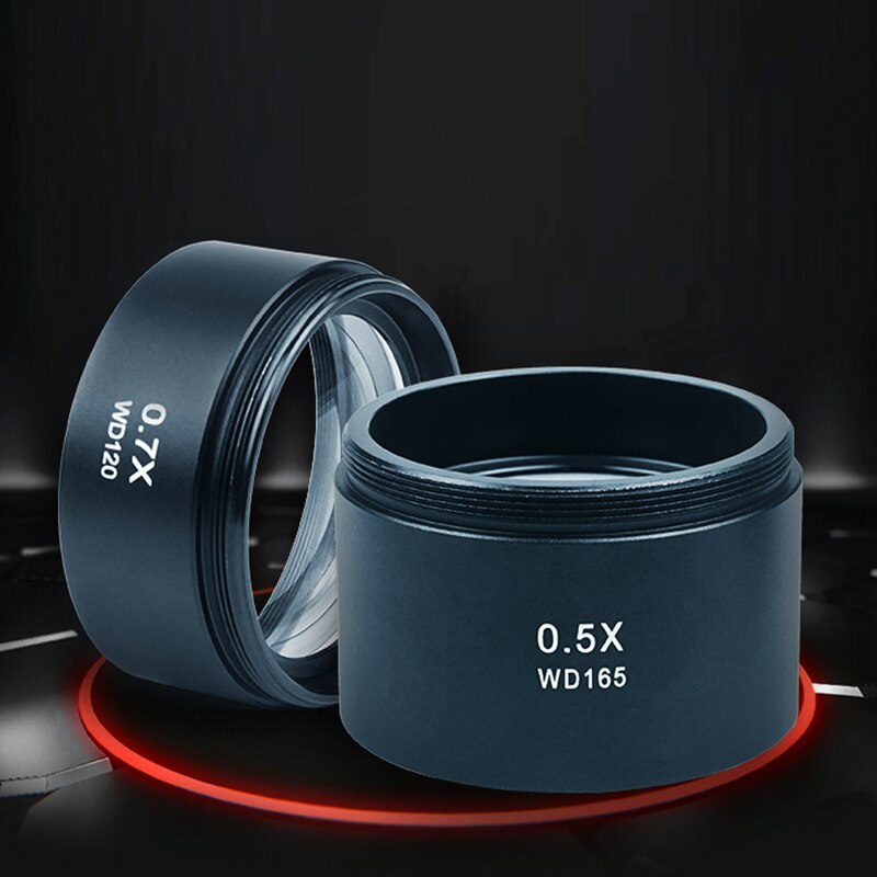 WD165 WD120 M-21 0.5X /M-22 0.7X microscopio trinoculare microscopio Stereo obiettivo ausiliario lente Barlow