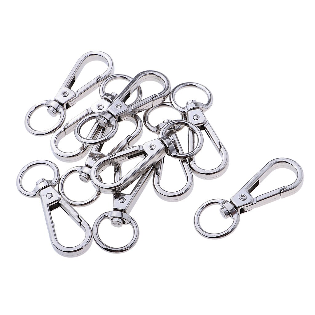 10Pcs Alloy Swivel Clasps Snap Keychain Ring Hook Clip for Keys Lanyards Climbing Accessories Key Holder for Men and Women