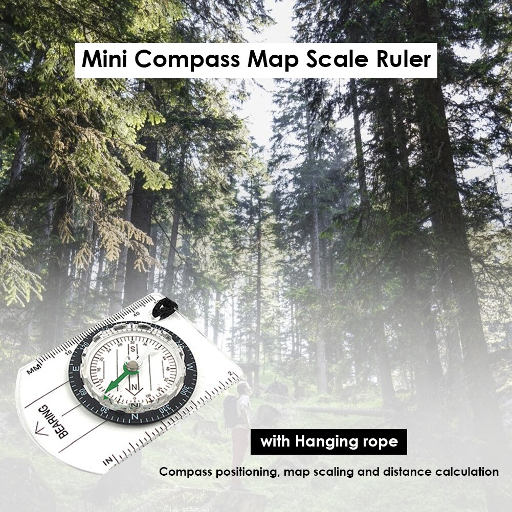 Compass Map Scale Ruler Multifunctional Outdoor Camp Hiking Survival Guide Tools Travelling Easy Carrying Portable Parts