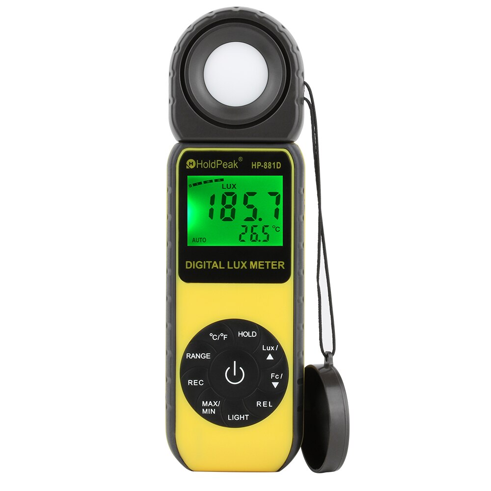 HoldPeak Lux Meter High Precision Digital Light Lux Meter Handheld Illuminometer Photometer Luxmeter: HP-881D-Hol