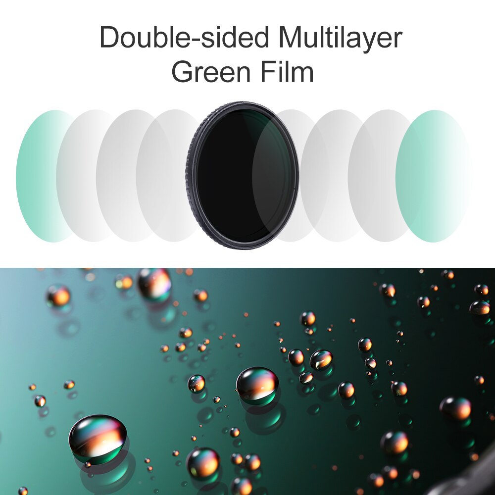 K &amp; F Concept ND8-ND128 – filtre ND Variable sans point X, filtre de densité neutre, 52mm 58mm 62mm 67mm 72mm 77mm 82mm
