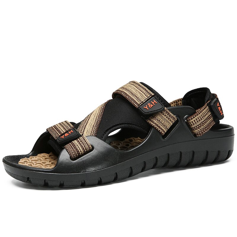 Luksus sommersko mænd sandaler mandlige sandalier strandsko blød bund åndbare sandalias hombre mænd sko