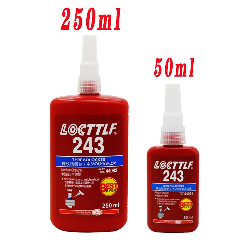 Locttlf-adhesivo anaeróbico para tornillos, pegamento para todo tipo de rosca de Metal, 50/250ml, 222, 241, 242, 243, 262, 263, 271, 272, 277, 290