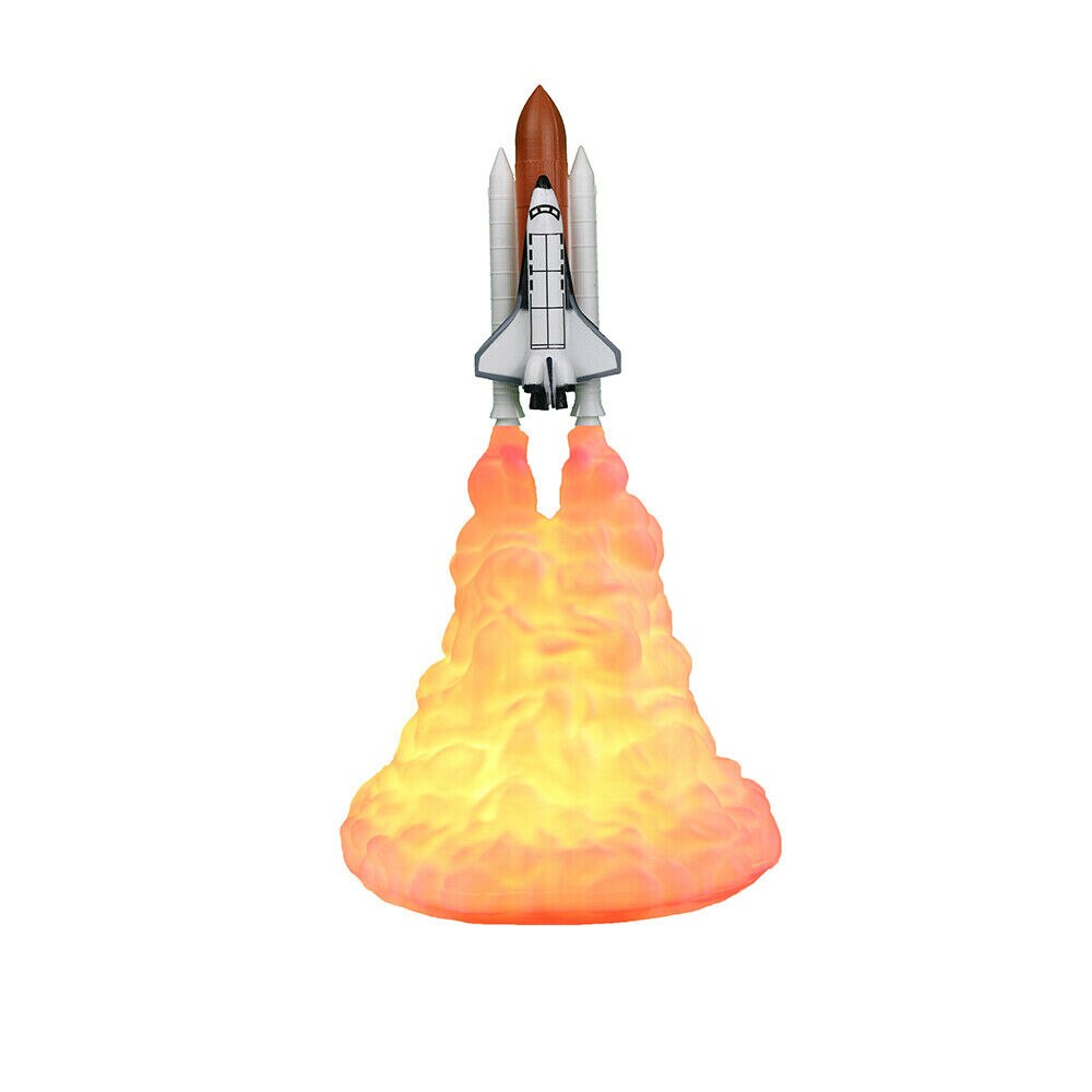 3D Print Space Shuttle Rocket Night Light LED Table Desk Lamp Room Decor Gift1