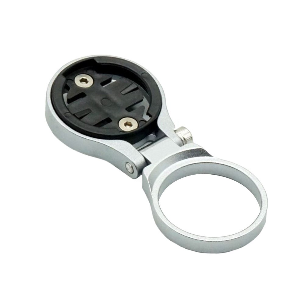 Aluminum Alloy Bike Computer Mount Adjustable Angle Support Front GPS Cycling Folding Bracket Stopwatch Stem For Garmin Edge: Silver