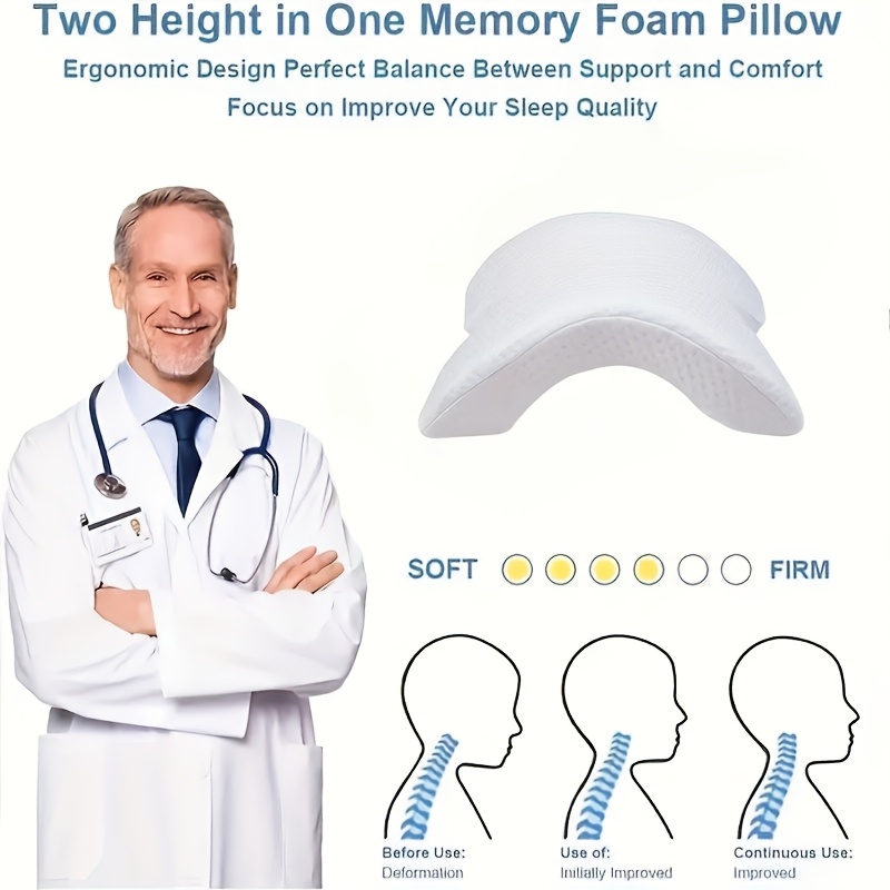 U-Shaped Curved Orthopedic Pillow for Sleep Memeory Foam Hand Pillow Hollow Orthopedic Products Neck Pillow Travel Side Sleepers