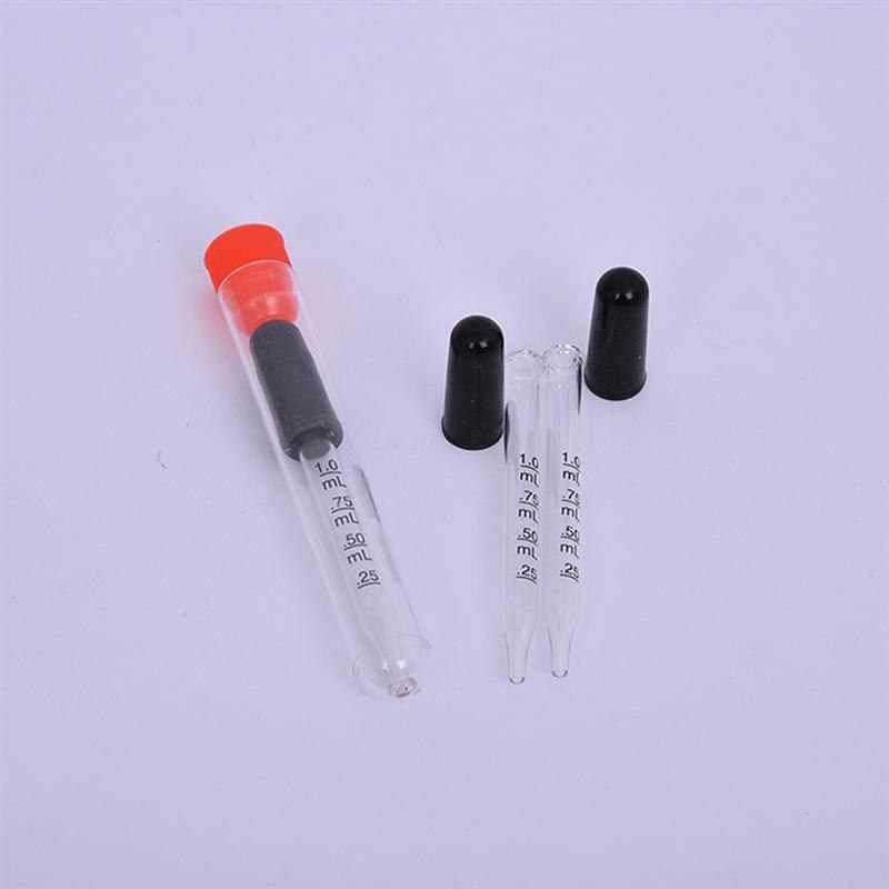 10Pcs Glass Droppers Rubber Head Scale Pipette Dropper for School Home (1ml, Straight Head, Scale, Plastic Tube Packaging)