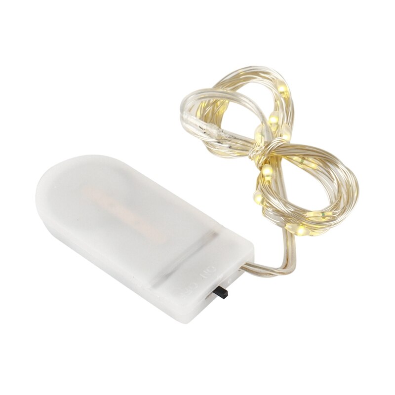 Mini lampe féerique à 20 Led de 7 pieds (environ 2M), alimentée par batterie, boîte de couleur de gâteau, fleur, étoile, fil d&#39;argent