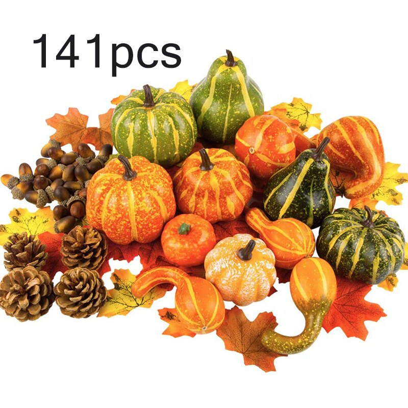 Oogst Decors Prop Kunstmatige Mini Pompoen Kalebas Acorn Bessen Esdoornblad