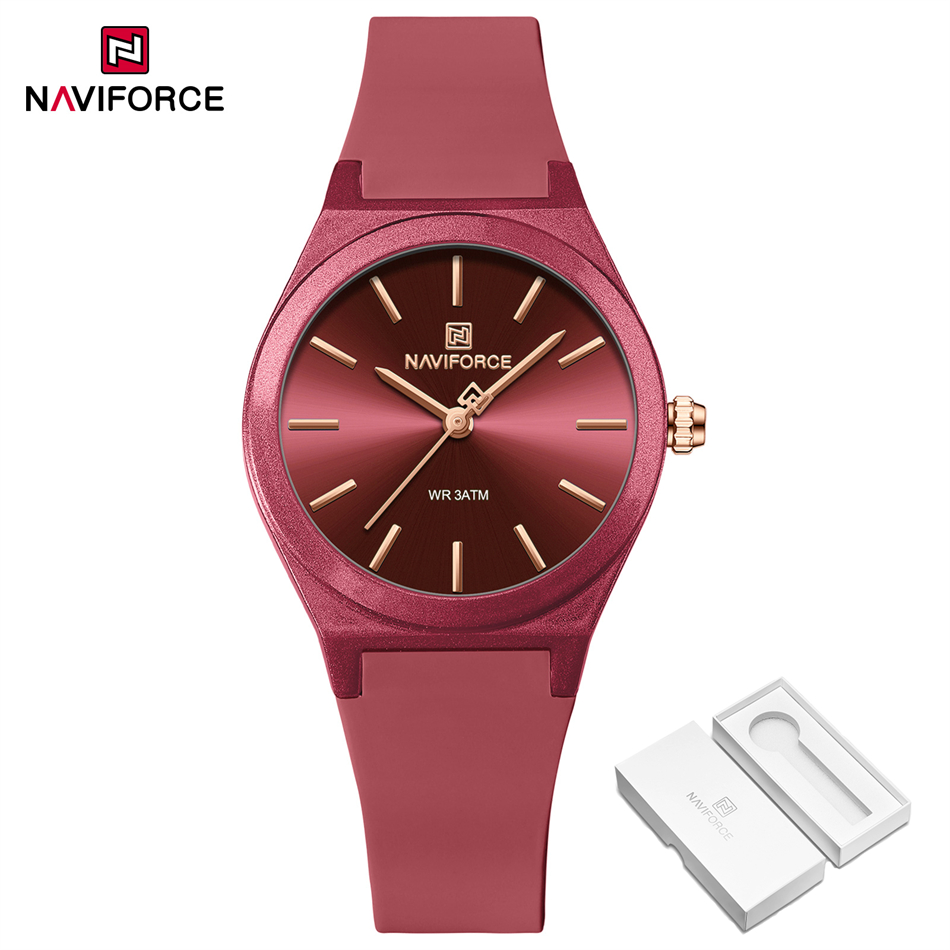 NAVIFORCE 2025 Vrouwen Mode Horloges Quartz Horloge Sport Siliconen Band Dames Horloges Eenvoudige Klok relogios feminino: Grey