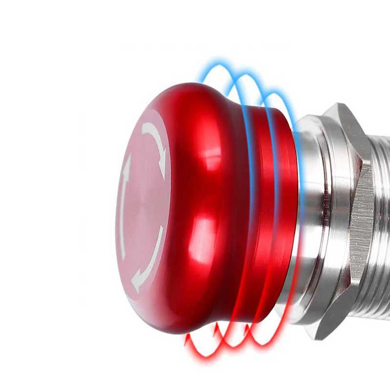 16mm Stainless Steel Emergency Stop Switch Push Button Switch 1NO1NC IP66 IK09 for 3018 CNC, with/no connection cable.