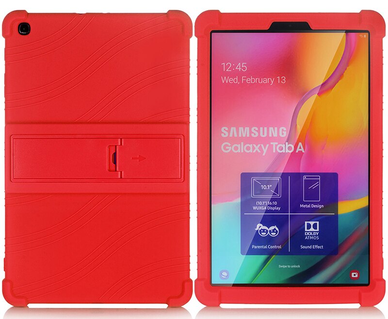 Case for Samsung Galaxy Tab A 10.1 SM-T510 SM-T515 Tablet Case Stand Cover for Samsung Galaxy Tab A 10.1 Funda Capa Case: Red