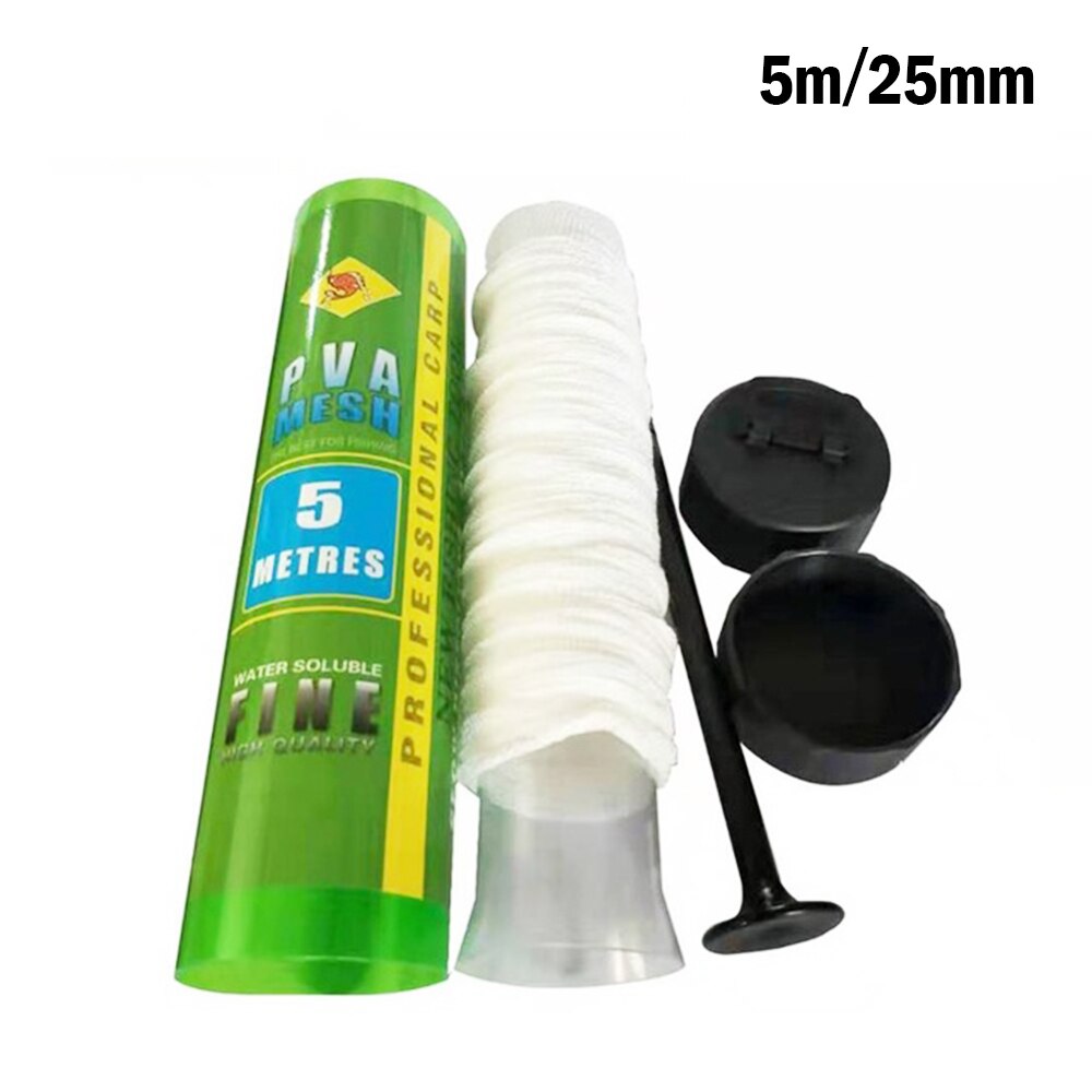 5M Pva Oplosbare Smalle Vissen Netwerk Refill Kous Aas Tas Bescherm Vis Netto: 2.5CM