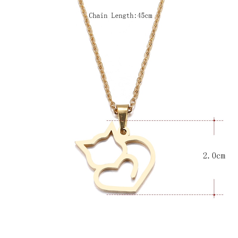 Dotifi Rvs Ketting Voor Vrouwen Minnaar Goud En Zilver Kleur Kat Prachtige Hanger Ketting Engagement Sieraden