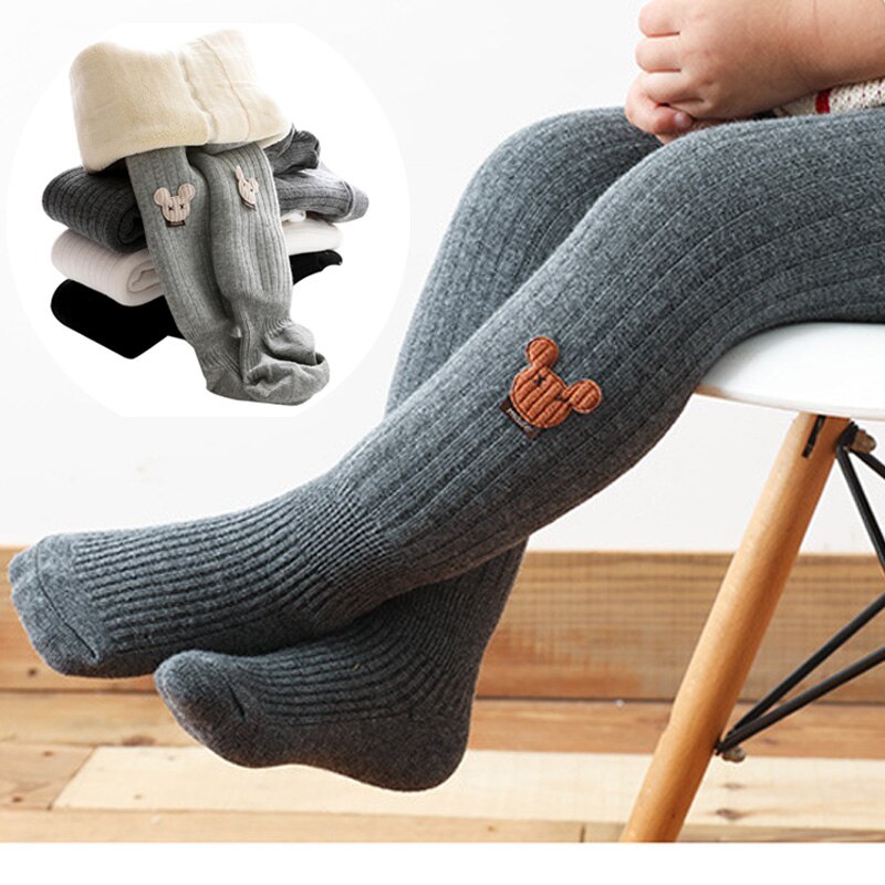 Winter Panty Voor Meisjes Gebreide Katoenen Geribbelde Baby Meisje Kousen Zachte Ademende Kinderen Panty Geschikt Voor 0-10Yrs