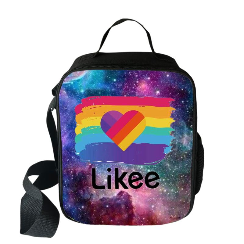 Likee Video App Cooler Lunch Bag Cartoon Girls Portable Thermal Food Picnic Bags for School Kids Boys Lunch Box Tote: 006