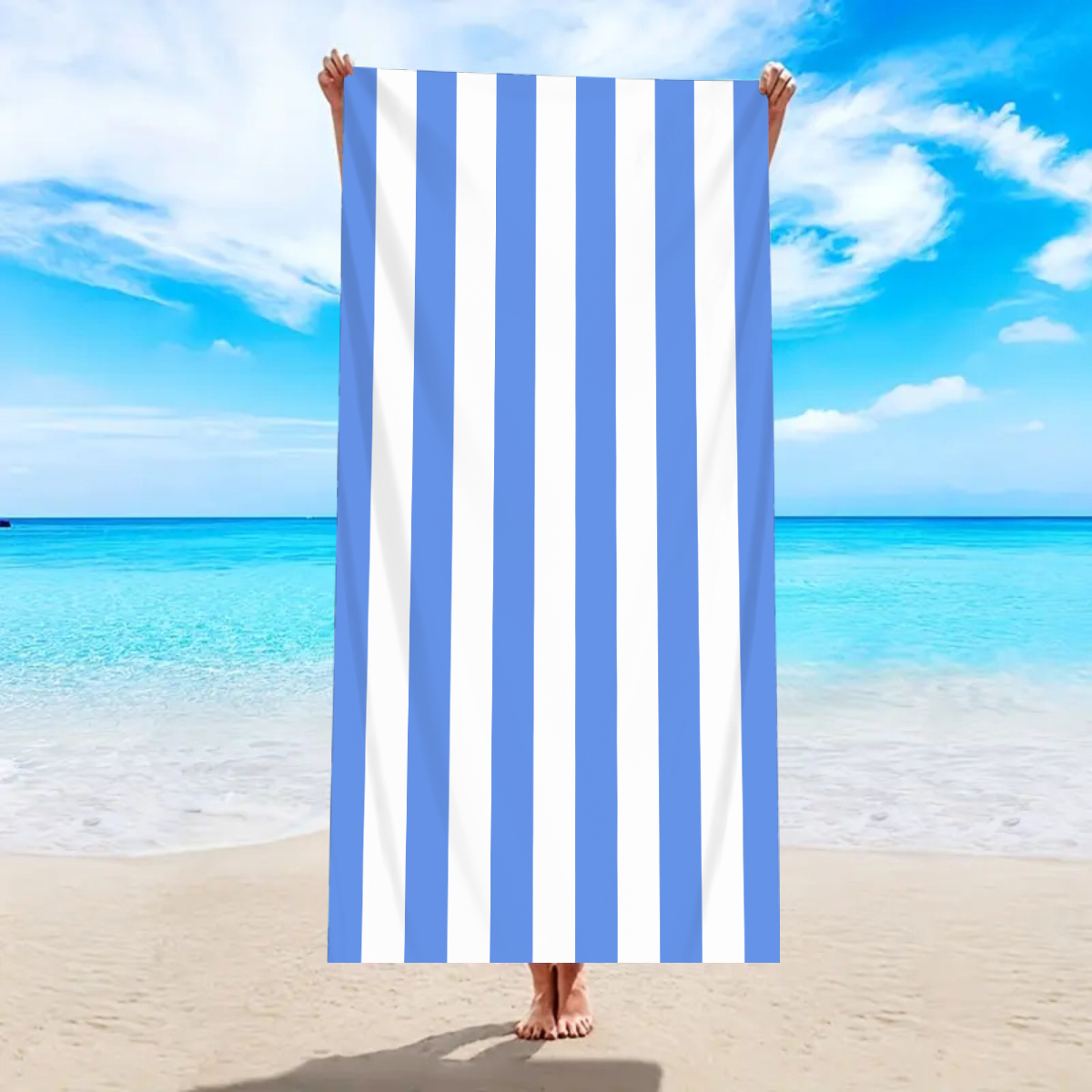 150/178cm 1pc Minimaal gestreepte strandhanddoek Ultra fijne vezels Sneldrogend Absorberende handdoek Strandzwemmen Vakantiehanddoek Deken: XS (veiligheidshulpmiddelen) / GRIJS