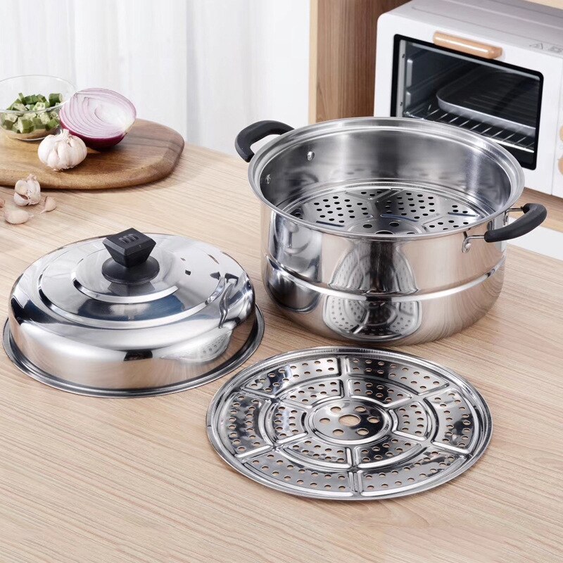 Stainless Steel Three layer Thick Steamer pot Soup Steam Pot Universal Cooking Pots for Induction Cooker Gas Stove Steam pot