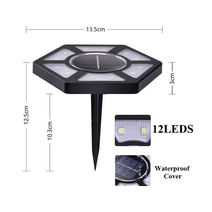 Thrisdar Solar Grond Licht 12 Leds Solar Tuin Pathway Verlichting Outdoor Solar Stap Lichten Gazon Pathway Yard Oprit