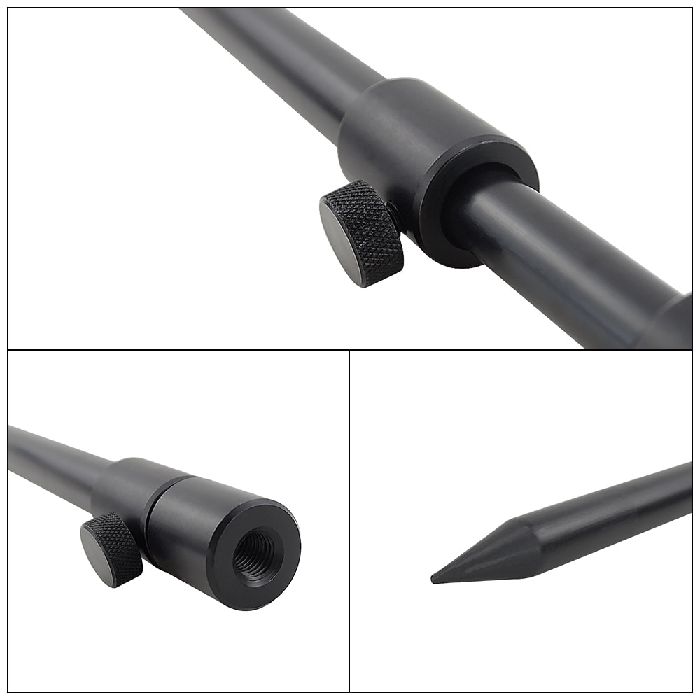 2 x karpe fiskebank pinner aluminium svart stang pod diameter 16mm fiske tilbehør