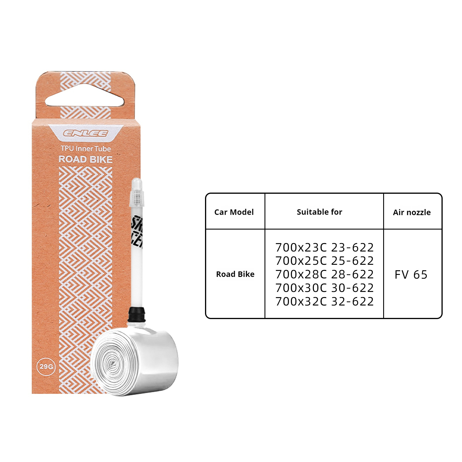ENLEE Bicycle Inner Tube Road Mountain Bike TPU Inner Tube Bicycle Lightweight Inner Tube 700C45/65/85 French Mouth: GRAY